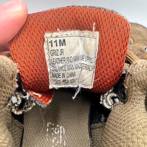 Coleman Griz Jr. Hiker Outdoor Boots Boys Toddler Size 11 Brown Leather and Camo - Picture 9 of 13